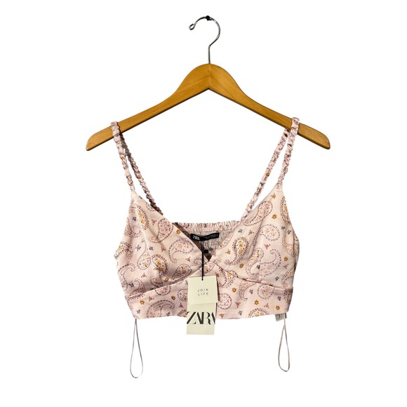 Zara Tops - Zara Paisley Satin Bralette‎ Crop Top NWT